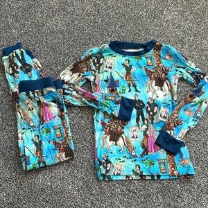 Kids pajama Set - Blue tangled Print